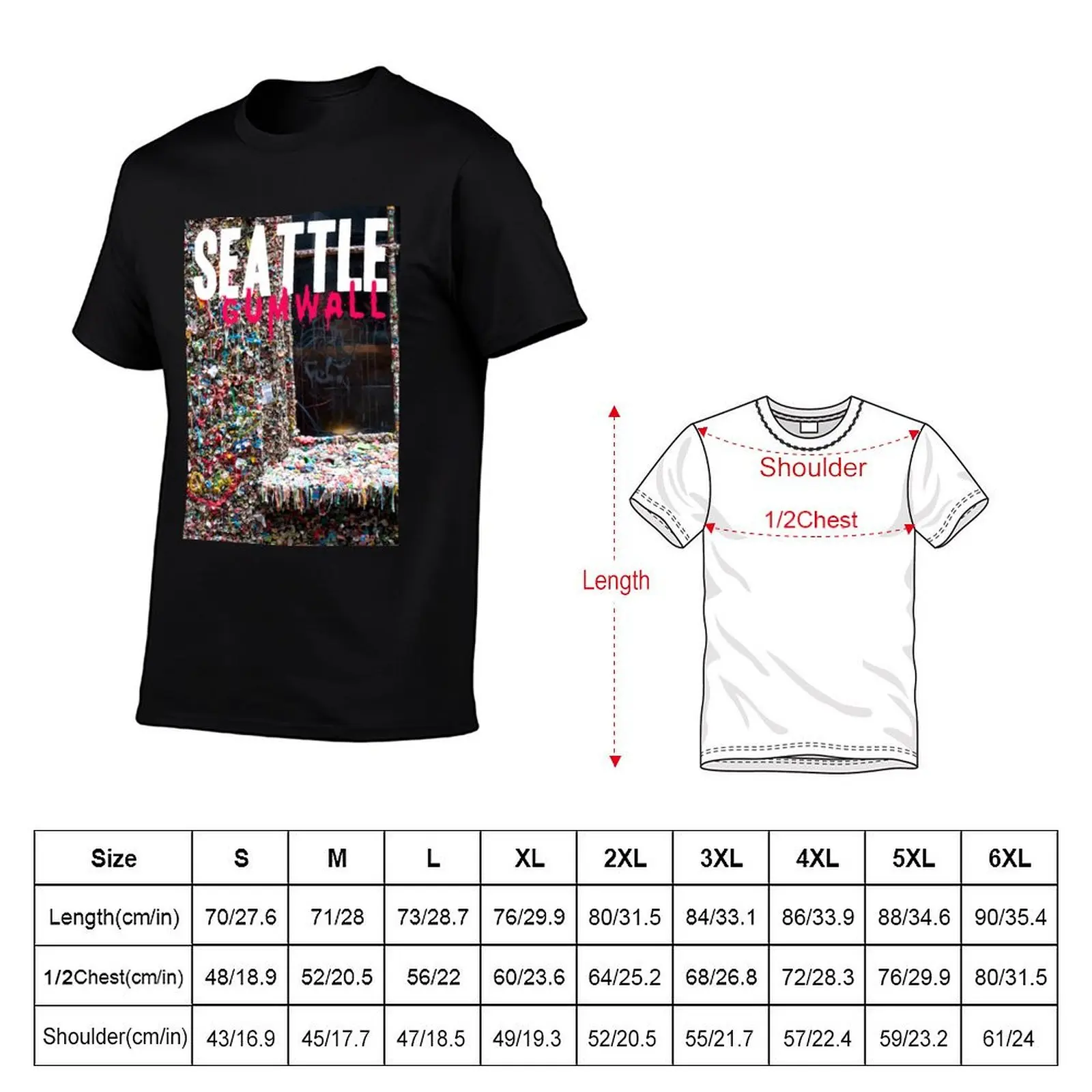 Seattle Gum Wall T-Shirt fashion shirts boys whites mens t shirts
