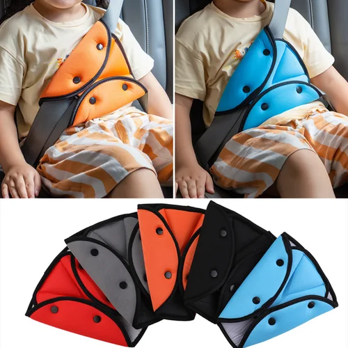 Imagen 2 del producto Cinturón de seguridad para niños, cubierta de hombro para bebé, soporte de ajuste del cinturón de seguridad, posicionador de cuello Anti-cuello para coche, cinturón de seguridad para niños