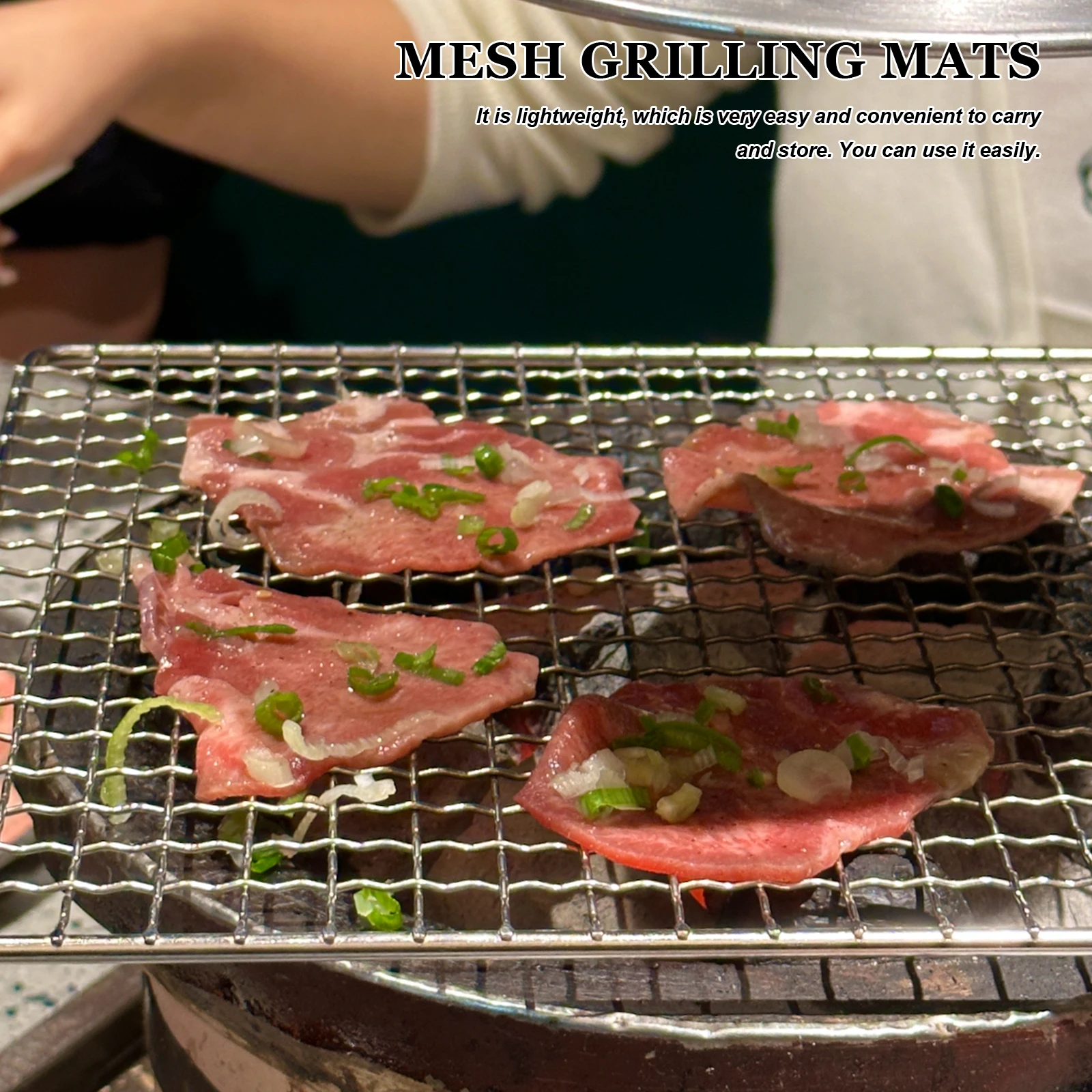 

5pcs Picnic Barbecue Tool Mat 20x30cm Mesh Barbecue Mats Wire Mesh Baking Pad BBQ Tools Outdoor Cooking Supplies