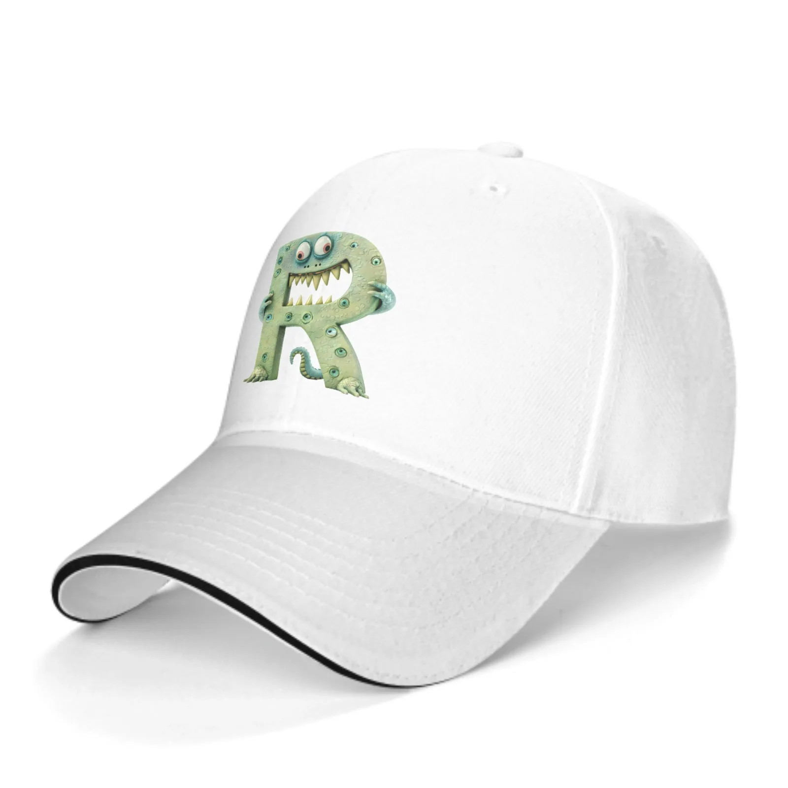 

Cartoon Letter R Baseball Cap Stamping Printing Sandwich Duck Tongue Hat Spring Summer Fashion Washed Sports Outdoor Travel