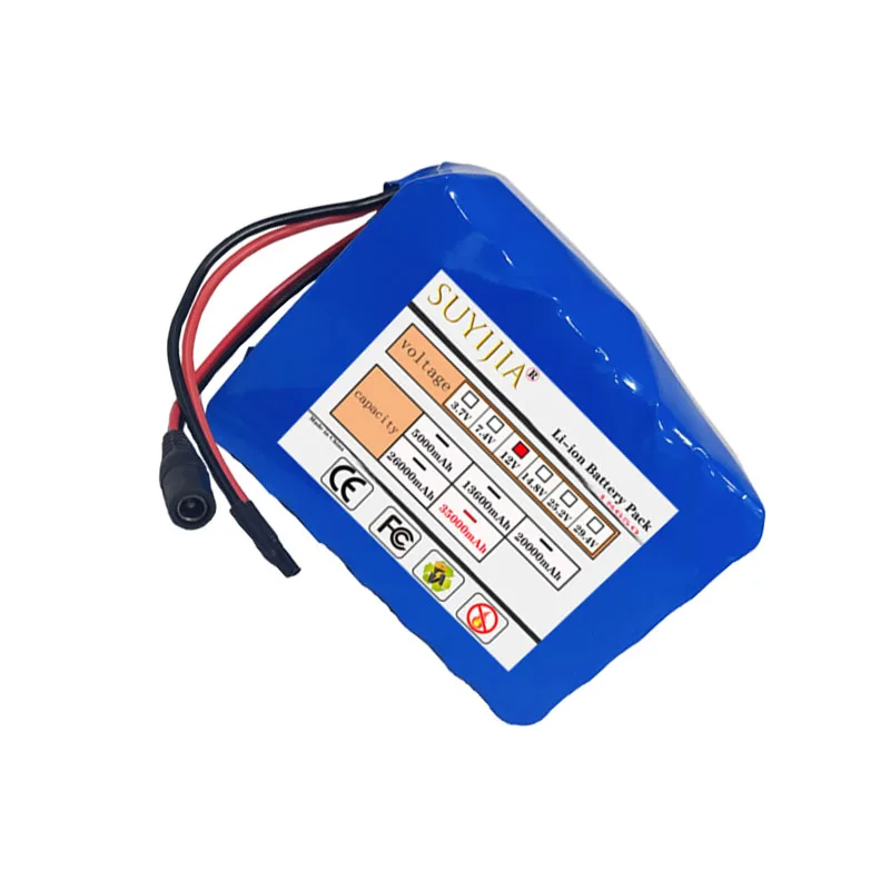 충전식 배터리 12V 35000mAh 18650 리튬 배터리 DC 용량 12.6V 35Ah CCTV 카메라 모니터용 충전기 포함