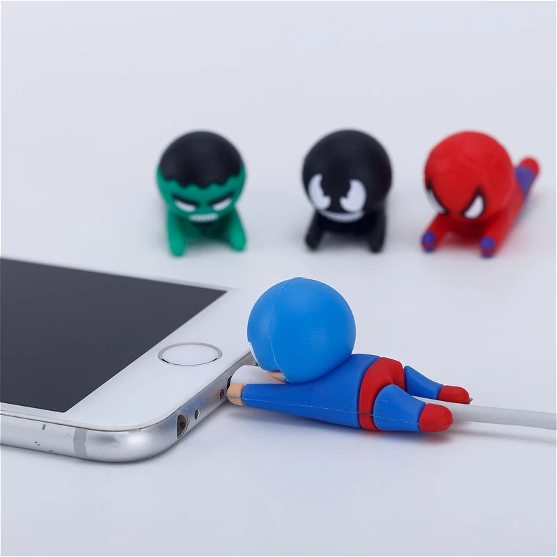 Cartoon Spidermans Data Line Protective Case Super-Heros Series Cute and Cool Protective Case Protection Case Boy's Gifts