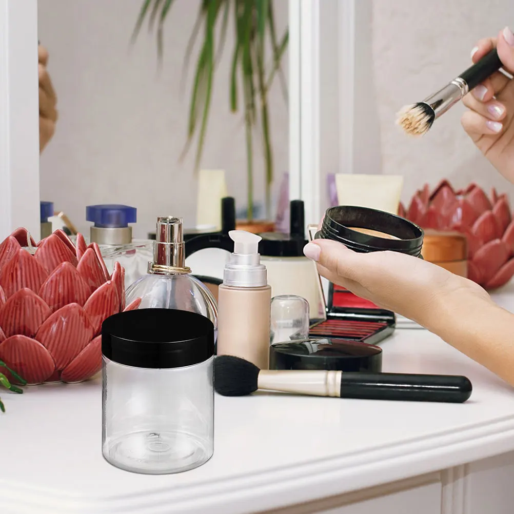 

15 Pcs Wide Mouth Jars 200g Transparent Glass Bottles Black Lids Food Storage Containers Plastic Canisters for Spices