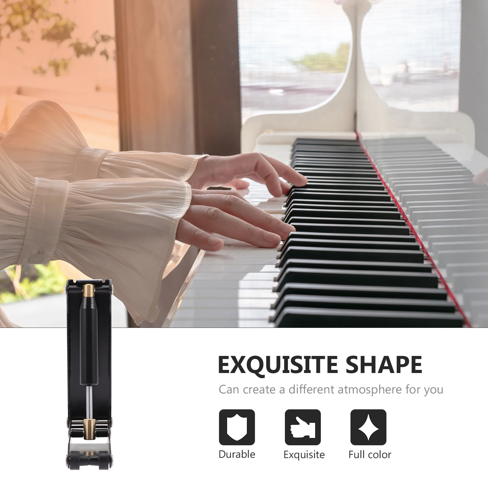 

Piano Buffer Closing Damper For Keyboard Cover Safety Protection Piano Anti-Pressure Accessory Finger Guard Black