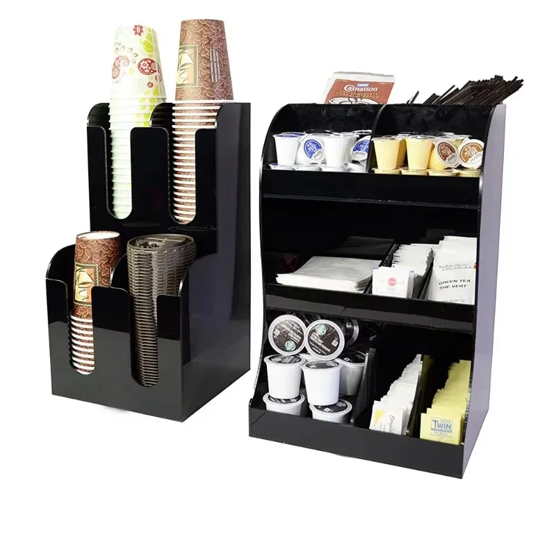 

Custom compartment acrylic coffee paper cup holder dispenser coffee rack display stand