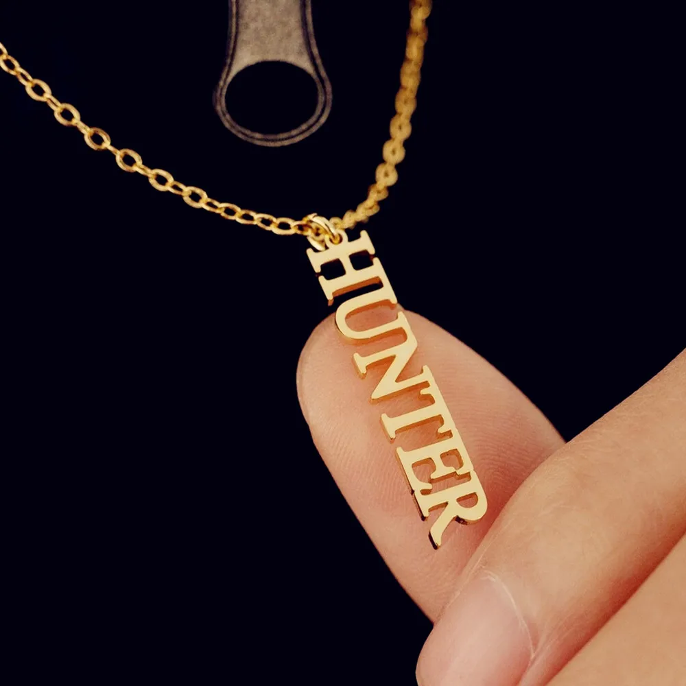 مخصص متعدد اسم قلادة الفولاذ المقاوم للصدأ الحد الأدنى مجوهرات عمودي قلادة بحرف أمي شقيقة هدية الكريسماس #6