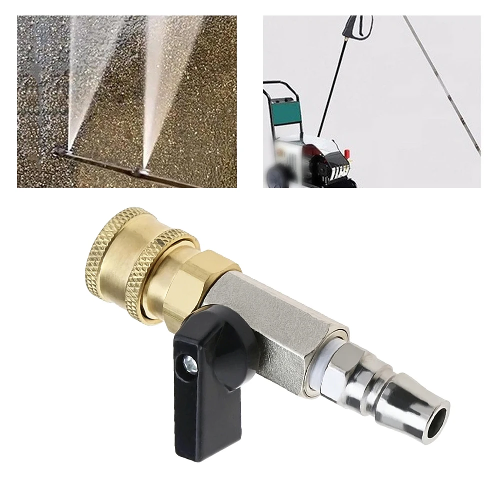 1pc Pneumatic Quick Connect Brass Coupler G1/4 With Ball Valve Control Leak-resistant One-Button Push-pull Connector Parts