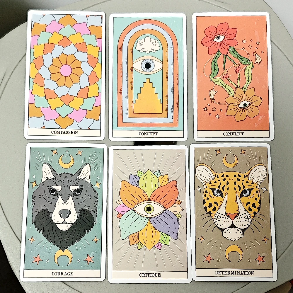 60 Pcs Modern Style Oracle Cards 10.3*6cm Modern Witch Spiritual Deck