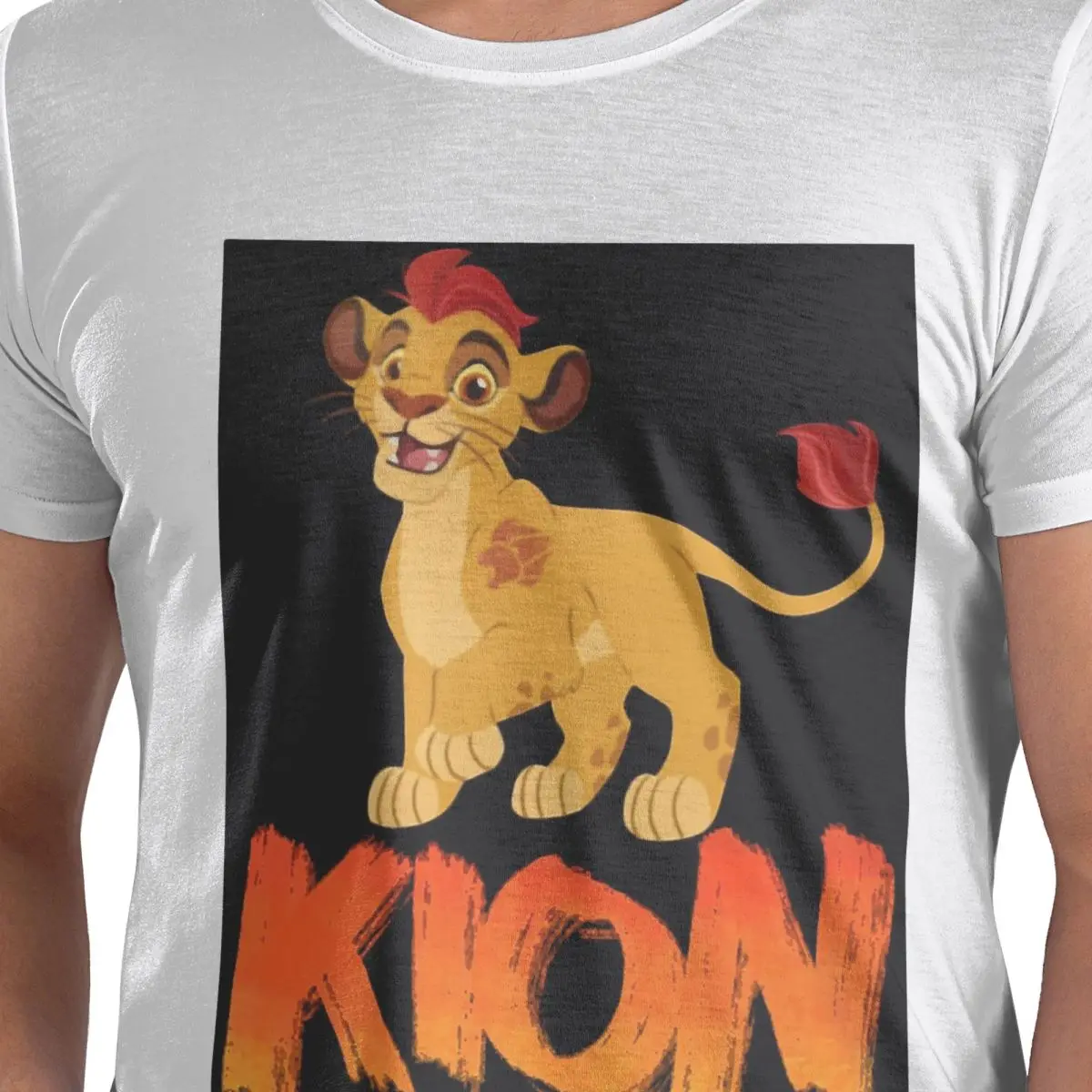 

Футболка Lion Guard Kion из 100% хлопка, мужские футболки большого размера, мужские футболки с круглым вырезом и коротким рукавом, S-6XL