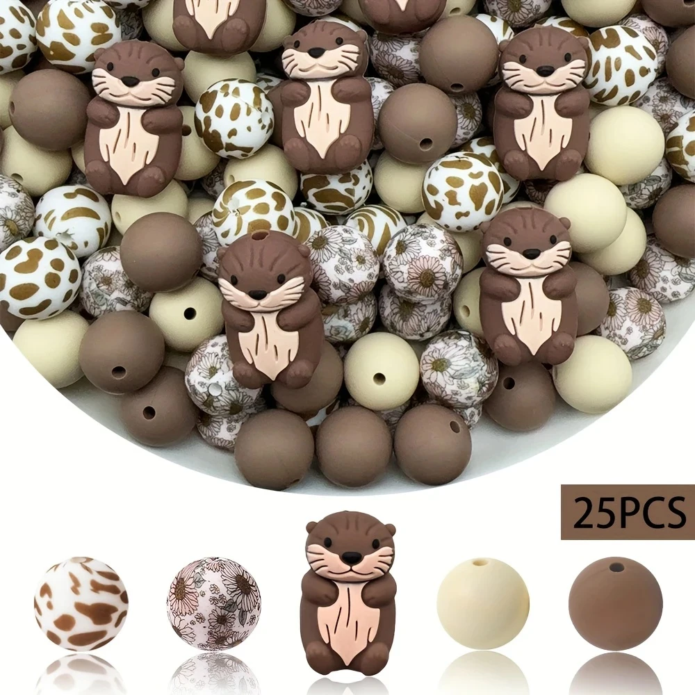 25/34-teiliges 3D-Tier-Silikonperlen-Set für DIY-Halsketten, Armbänder, Dekorationen, Stifte, Schmuckanhänger usw. Geburtstagsgeschenk für die Feiertage – Detail 10
