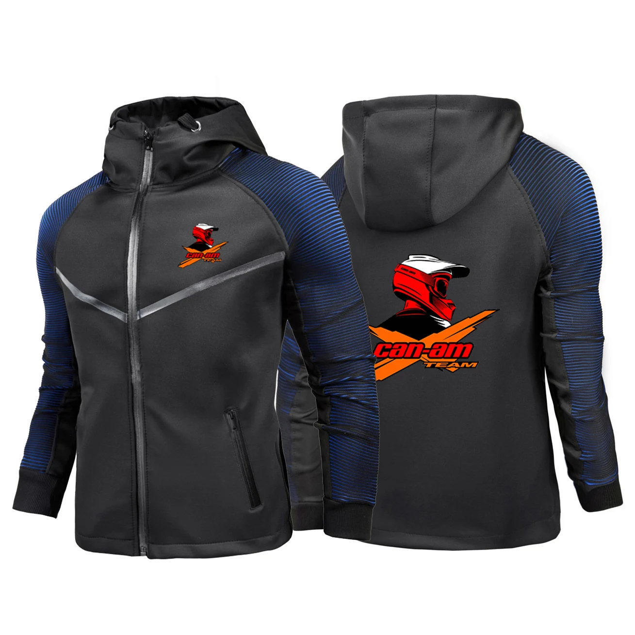 2024 Men Can Am Team Motorcycles Spring and Autumn New Racing Suit Hooded Zipper Jacket Sports Printing Casual Tops