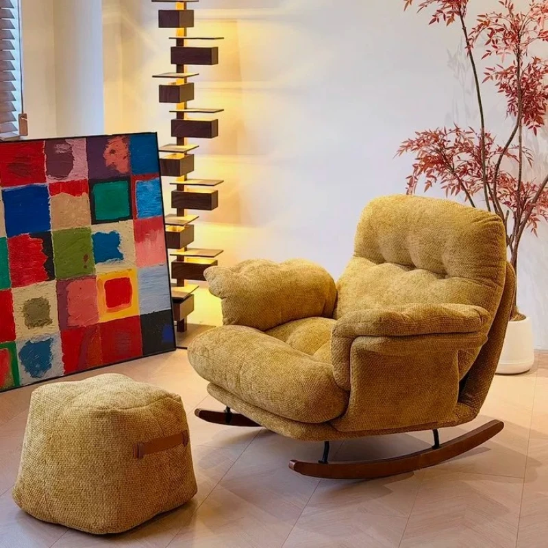 Nordic Recliner Living Room Chairs Rocking Bean Bag Ottoman Comfy Living Room Chairs Throne Ergonomic Sillones Home Furniture