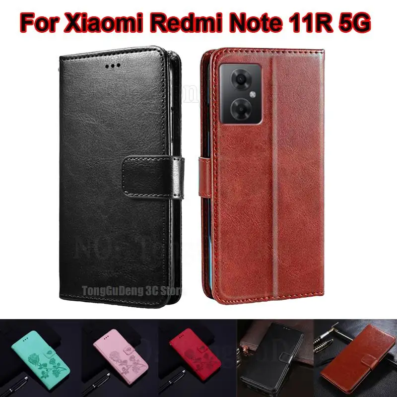 

For Carcasa Xiaomi Redmi Note 11R 5G Case Original Leather Wallet Magentic Phone Capa Cover de Redmi Note 11R 5G 22095RA98C Etui