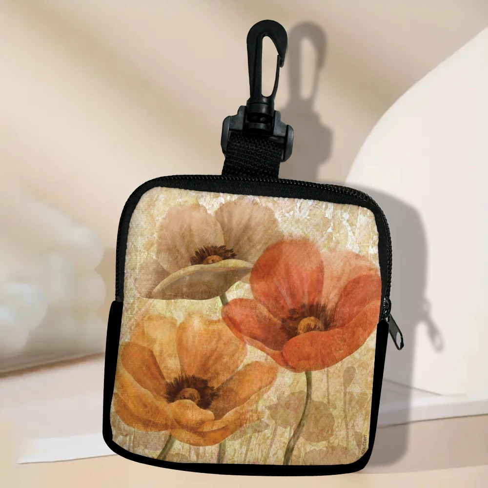 

Retro Floral Patterns Coin Wallet Coin Bag for Women Girls Key Bag Mini Headset Zipper Wallet Kids Gift 6.18