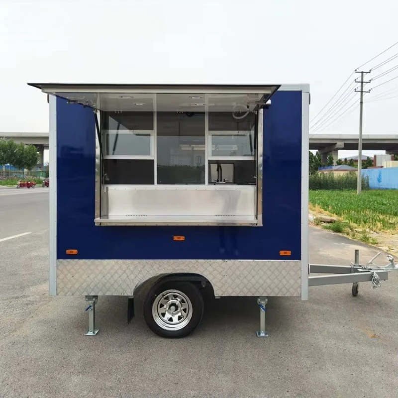 Mobile Coffee Bar Trailer Fully Equipped Small Hot Dog Ice Cream Cart Concession Trailer Food Truck with Full Kitchen