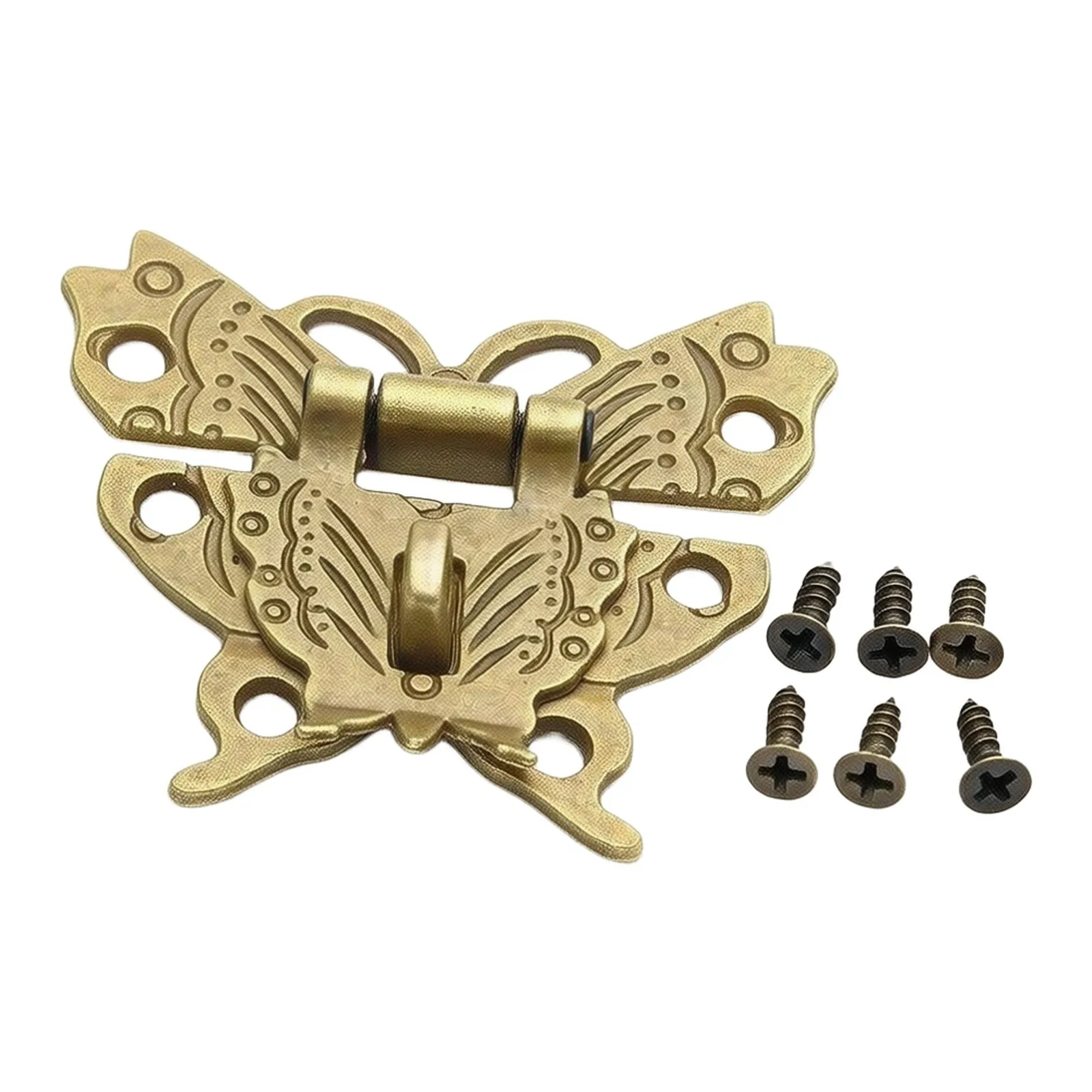 Bronze Hasp Lock Butterfly Clasp Accessories Alloy Antique Decorative Hand Tool Hasp Latch Replacement Vintage