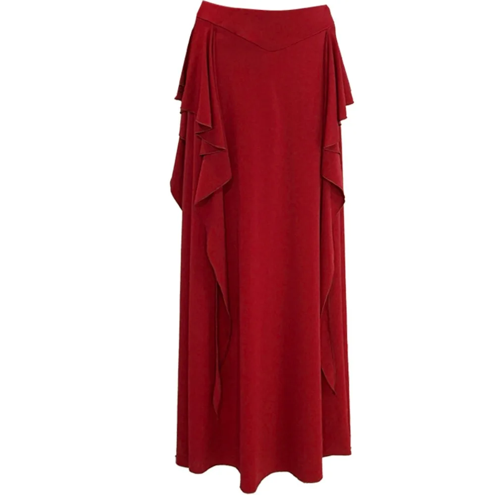 Buikdans oefenrok voor dames - Sexy lange rok met hoge split en elastische taille voor beginners, flatterende heupsjaal