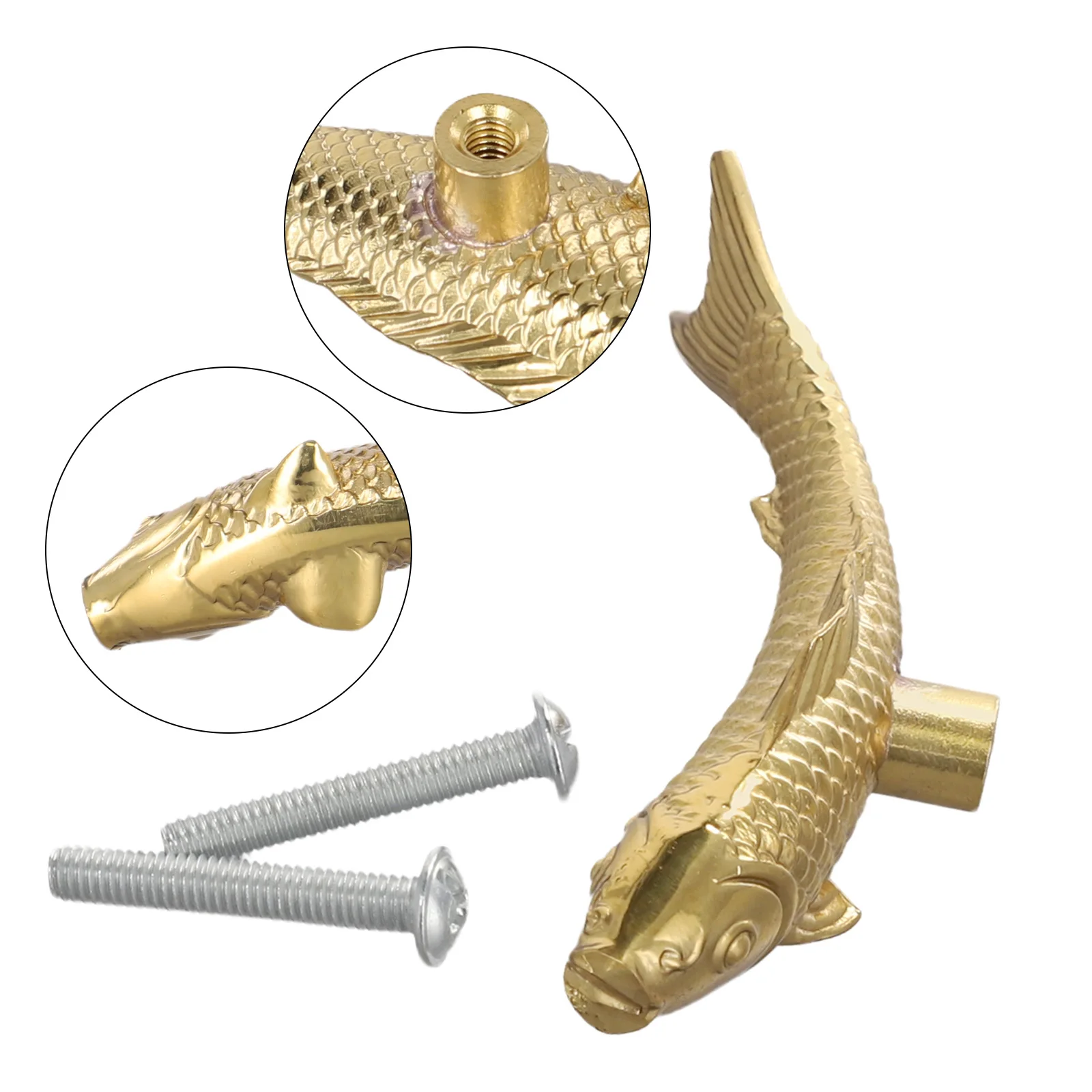 

Ручка шкафа с животными, ручка шкафа 80x26x20 мм, прочная конструкция, устойчивый к выцветанию, реалистичный латунный материал «Золотая рыбка»
