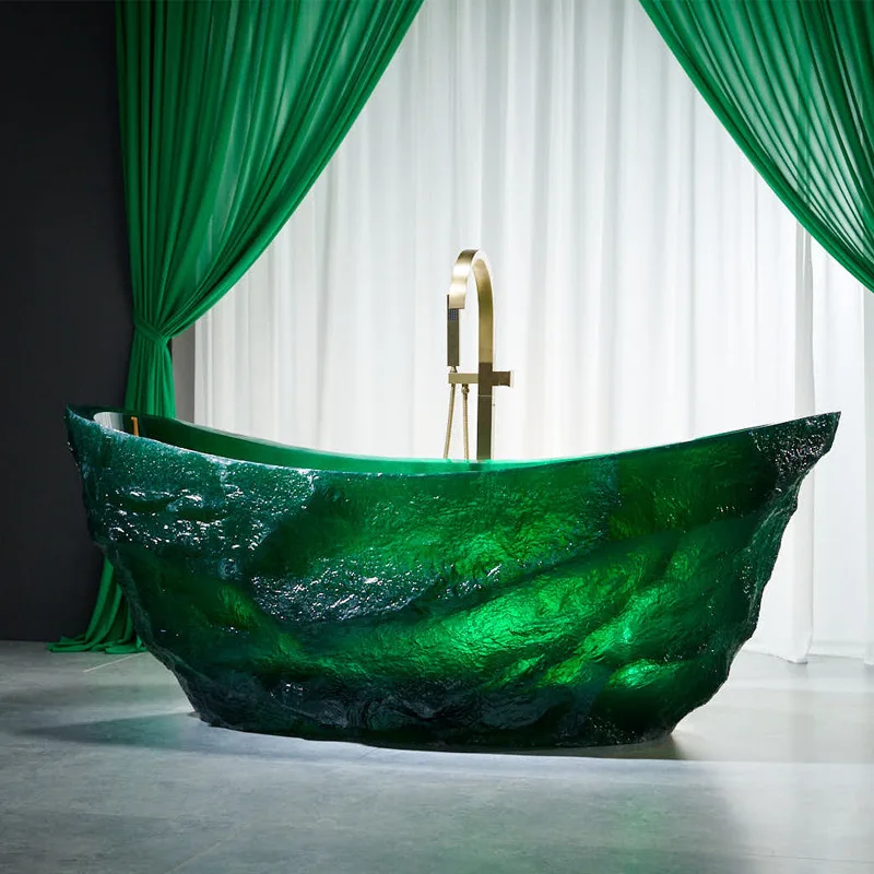 Bath Home Hotel Water Ripple Oval Transparent Massage Luxury Bath Room