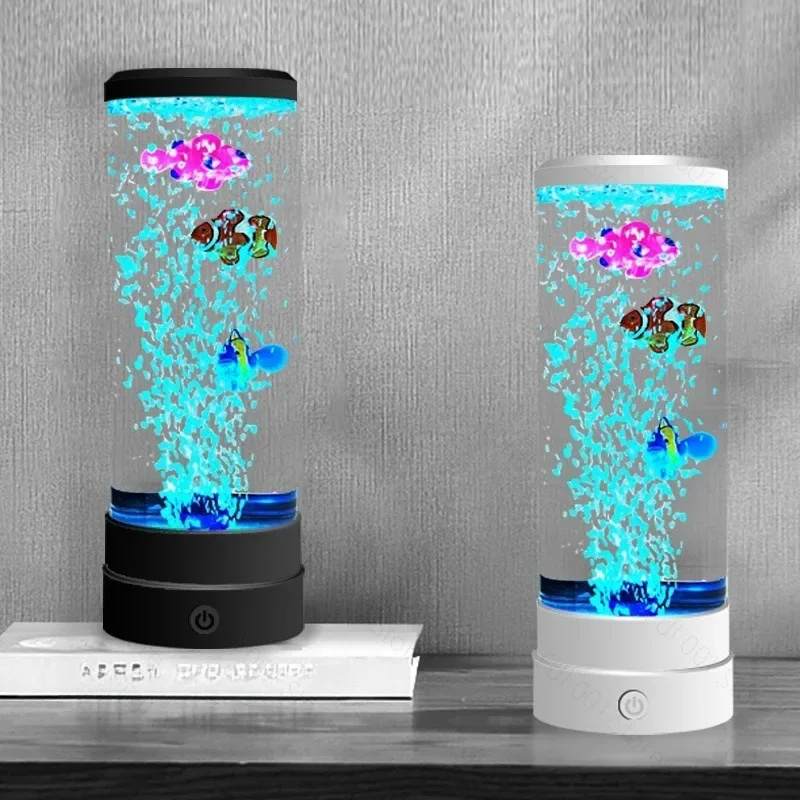 Simulation LED Colorful Bubble Fish Light USB Plug-in Night Light Creative Atmosphere Lamp for Bedroom Home Decor