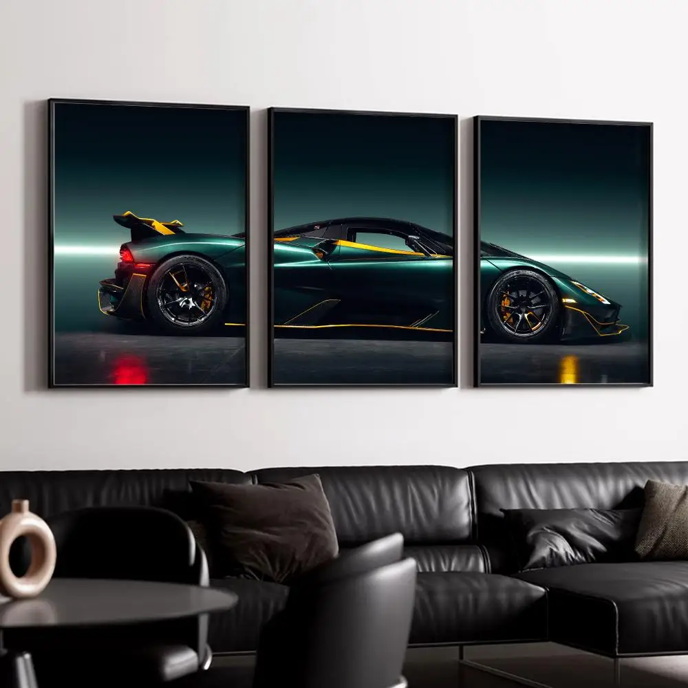 Tuatara Luxury Hypercar Painting Calligraphy Canvas Wall Art Poster Set for Bedroom Living Room Home Decor Prints Gift
