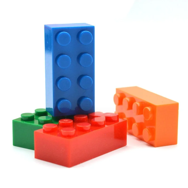 40 pièces bricolage blocs de construction figurines épaisses briques 2x4 points éducatif taille créative Compatible avec 3001 jouets en plastique pour les enfants