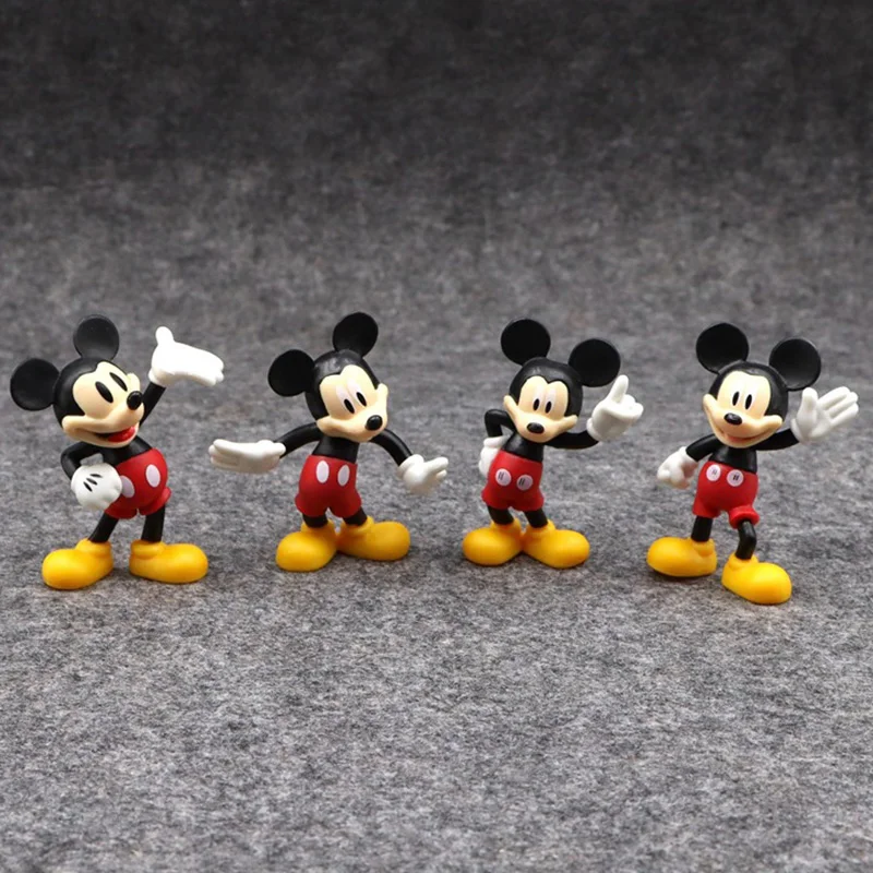 

Disney Mickey Mouse Figures 4PCS Set Classic Cartoon PVC Collectible Model Toys for Kids Adults Desktop Decoration and Gift