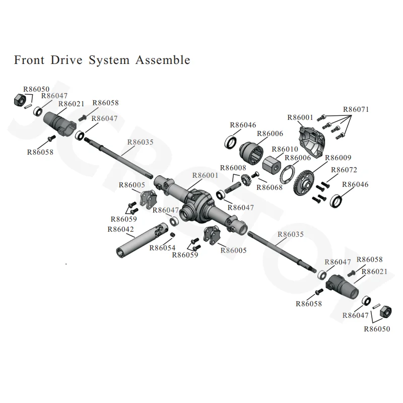 RC Drive Dogbone/Wheel Hex/Crown Gear/Caster Mounts Front/Rear Drive System Assemble Parts For 1/10 RGT 86100 CRAWLER Spare Part