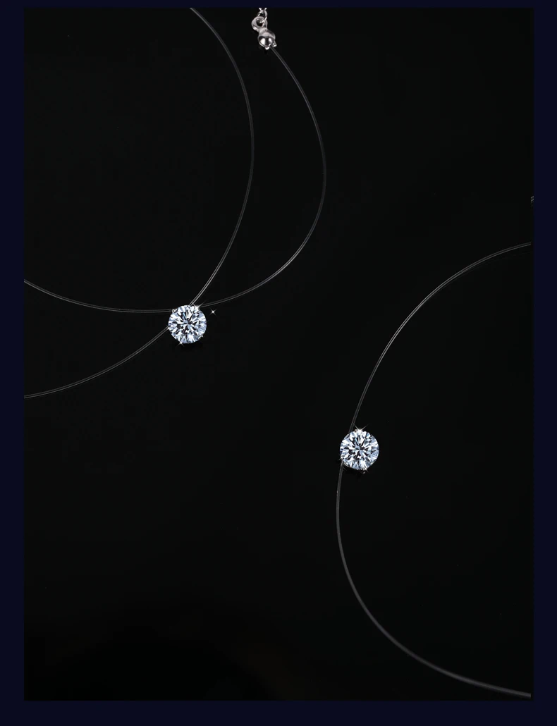 

Simple Stylish Round Cubic Moissanite Pendant Necklace for Women Sparkling Gorgeous Accessory Graceful Wedding Party Jewelry