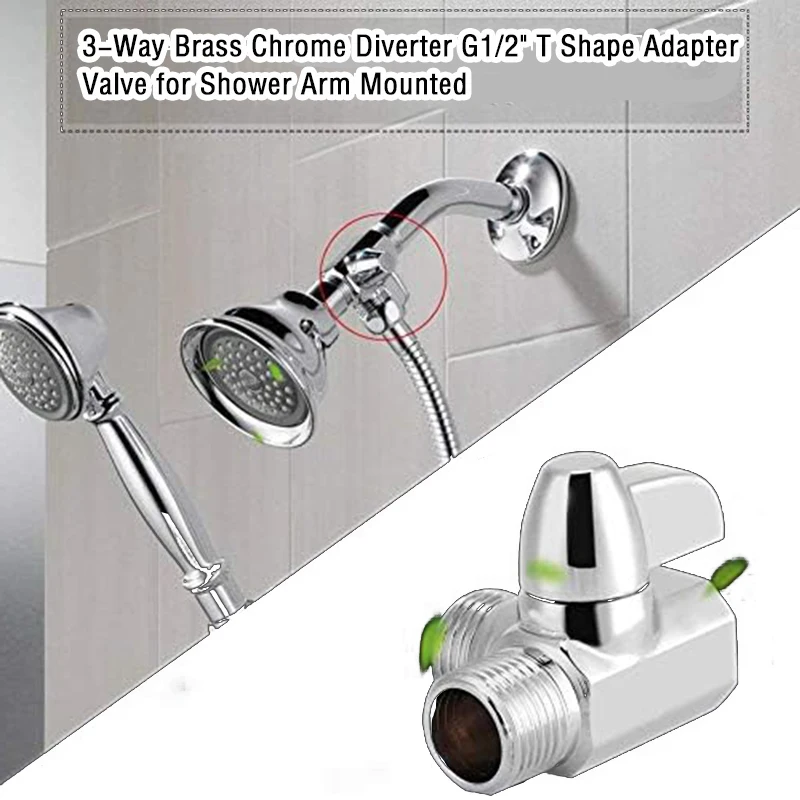 Top Spray Shower Arm Converter Sprinkler Arm Three-way Water Distributor DP-V01 Dual Function Water Distribution Valve