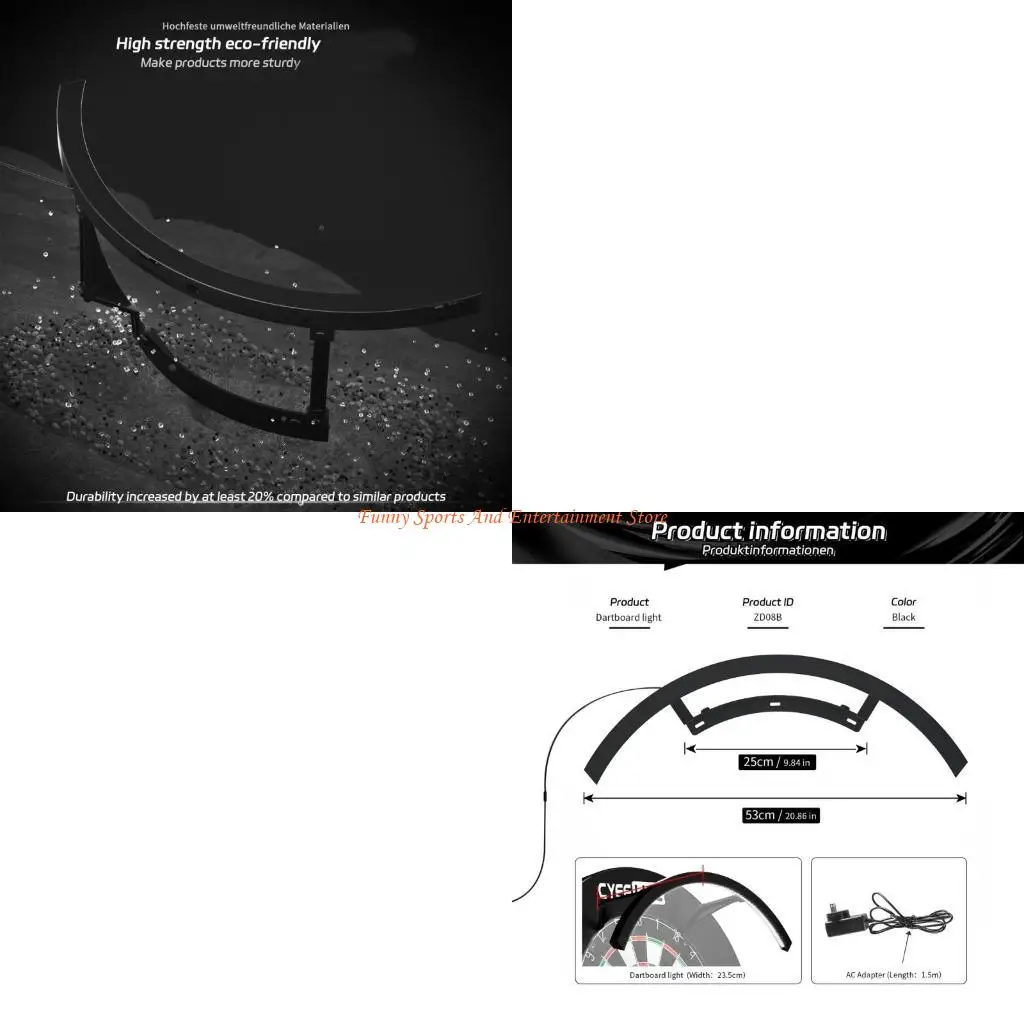 

C4DE LED Folding Dartboard Light Lighting Systems for Darts Board, Adjustable Angles
