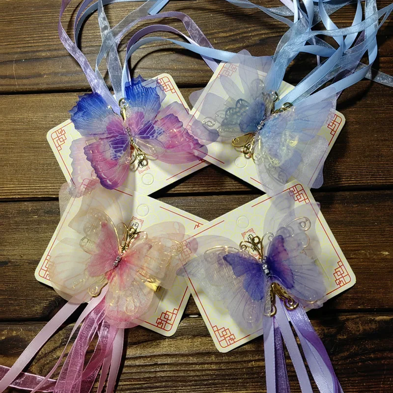 

Фестивальный головной убор Hanfu, заколка для волос с кисточкой и бабочкой, аксессуар для волос в античном стиле