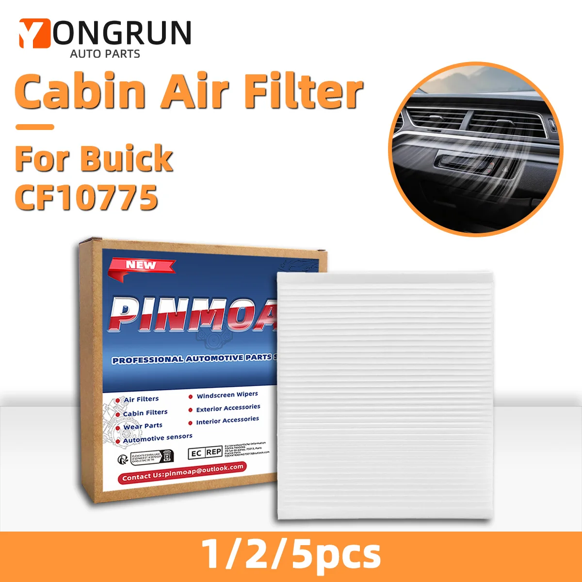 CF10775 Innenraumluftfilter für Buick Allure, Cascada, Encore, LaCrosse, Cadillac ELR, Chevrolet Cruze, Malibu, Sonic, 13271190 – Detail 1
