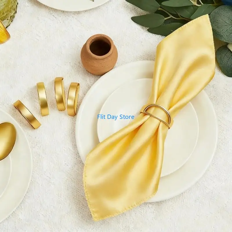 F92C 4Pcs Metal Napkin Holders In Beautiful Gold Color For Catering Services