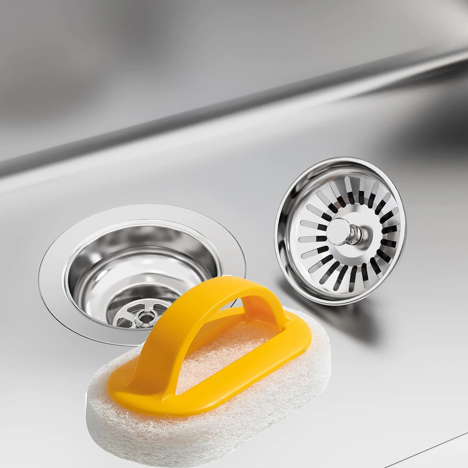 2pcs Kitchen Sink Strainer Stoppers and 1pc Sink Cleaning Cloth, Drain Plug, Sink Filter, Kitchen Floor Drain Tool