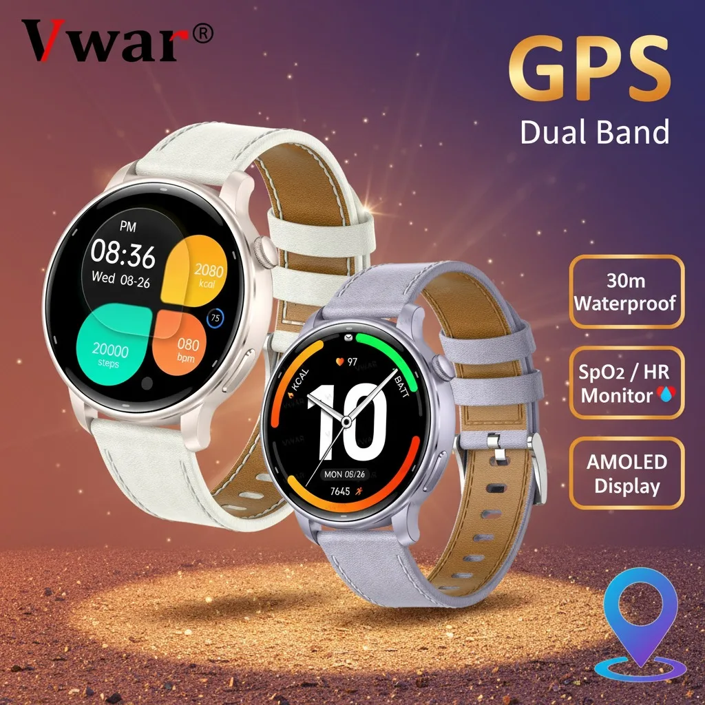 

2025 New Lady Fashion GPS Smart Watch women AMOLED HD Screen Heart Rate Bluetooth Call Waterproof Outdoor SmartWatch For Xiaomi