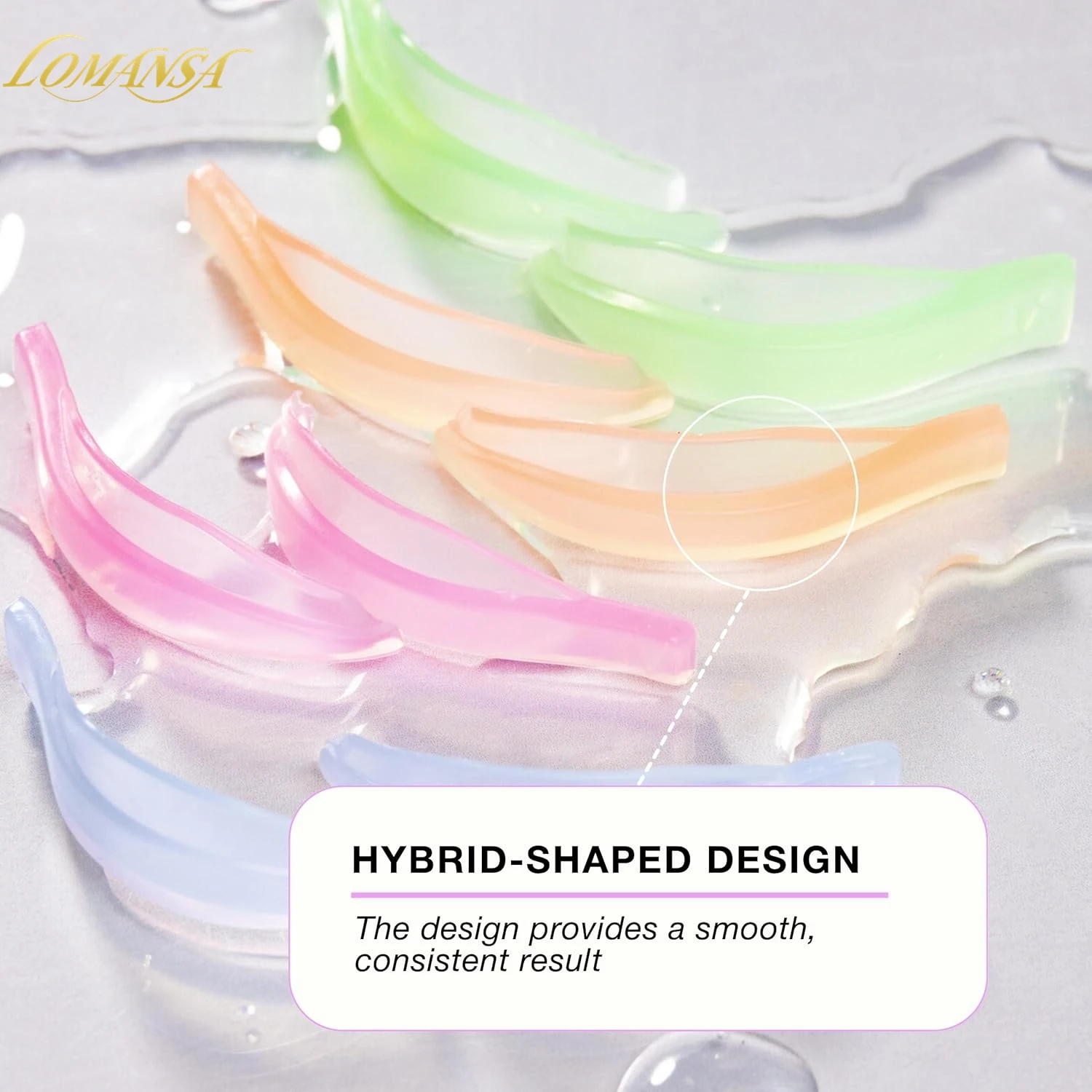 Lomansa 4 Paar L Curl Silikon Wimperndauerwelle Stangenschild Sticky Lash Lift Pad Lifting 3D Wimpernzange Zubehör Make-up-Tool