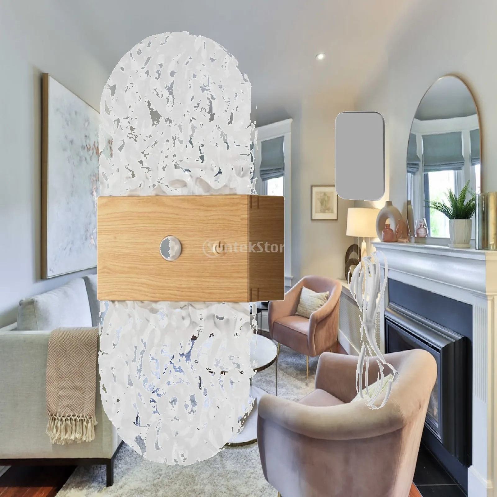 Decorative LED Wall Sconce Rechargeable Acrylic Lamp Soft Light for Bedside Reading Living Room Corridor