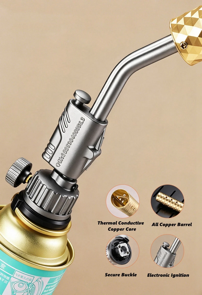Tragbarer Gold-Kupfer-Gasschweißbrenner mit Hochtemperaturflamme für BBQ, Kochen und Löten – Detail 3