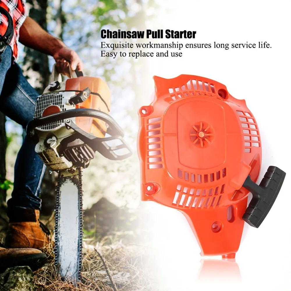 Plastic Chainsaw Pull Starter Assembly Orange Easy Install Outdoor Tool Part Curved Lightweight for Husqvarna 235 236 240