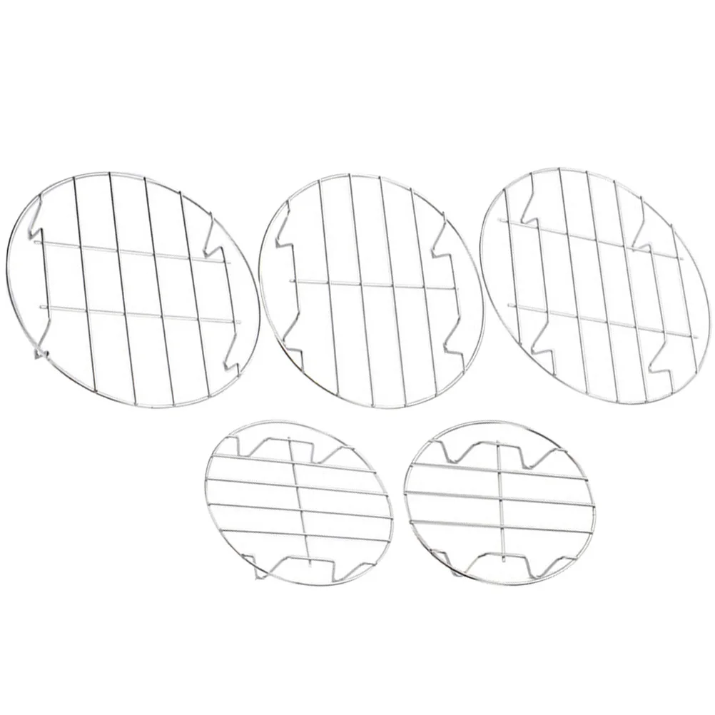 

1 set Stainless Steel Steam Round Steamer Basket Heavy Duty Cooking Baking Cooling Rack Oven Wire Rack Kitchen Steaming Grid