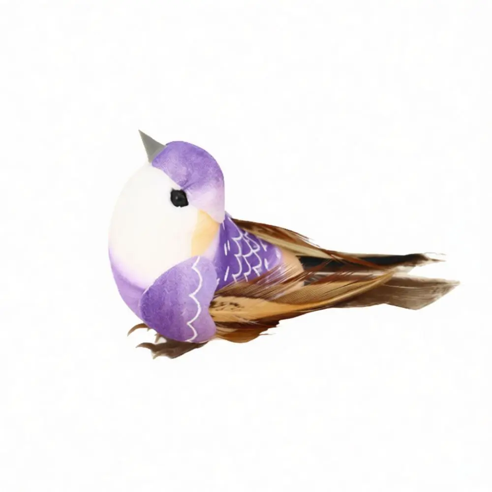Artificial Feather Bird Figurine Handcrafted Simulation Animal Ornament For Garden Patio Decoration Home Craft Project Supplies