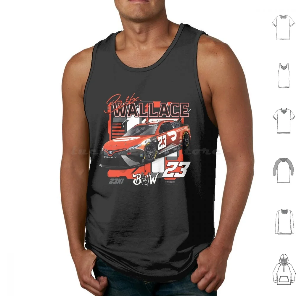 Camisetas sin mangas de algodón con estampado de coches de carreras Bubba Wallace 23, Bubba Wallace Racing Car Motor Talladega Daytona Bubba Race Car Wallace