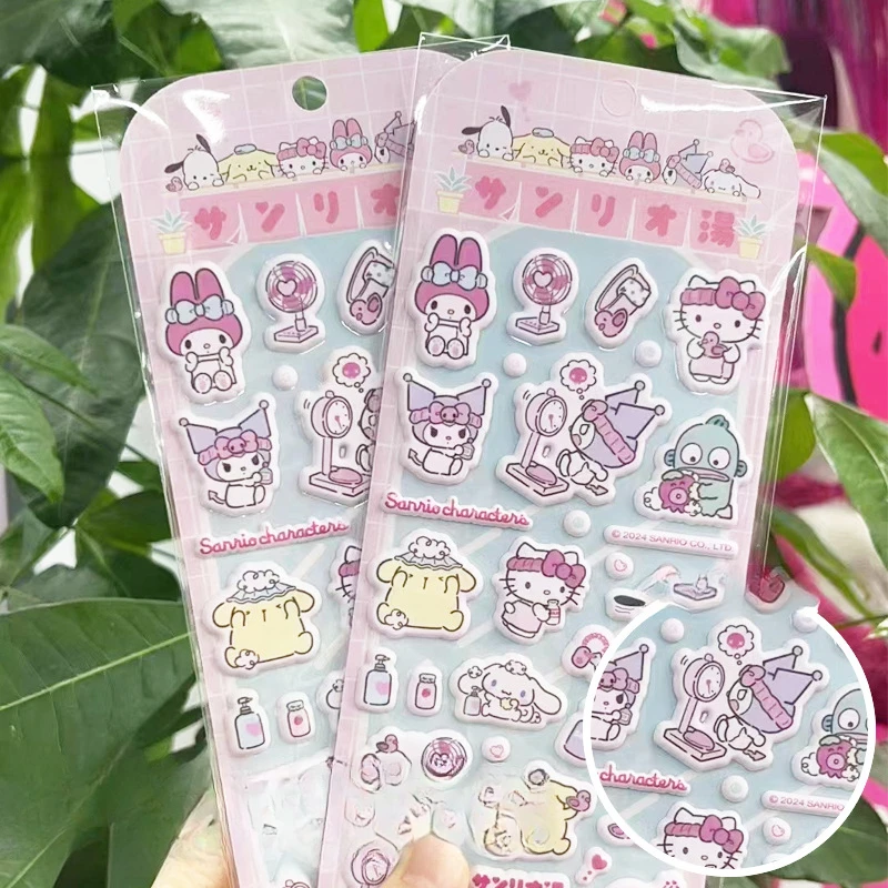 Sanrio Cartoon Cute Kuromi HelloKitty My Melody Bubble Stickers Cell Phone Case Water Cup Luggage Decoration Stickers Wholesale