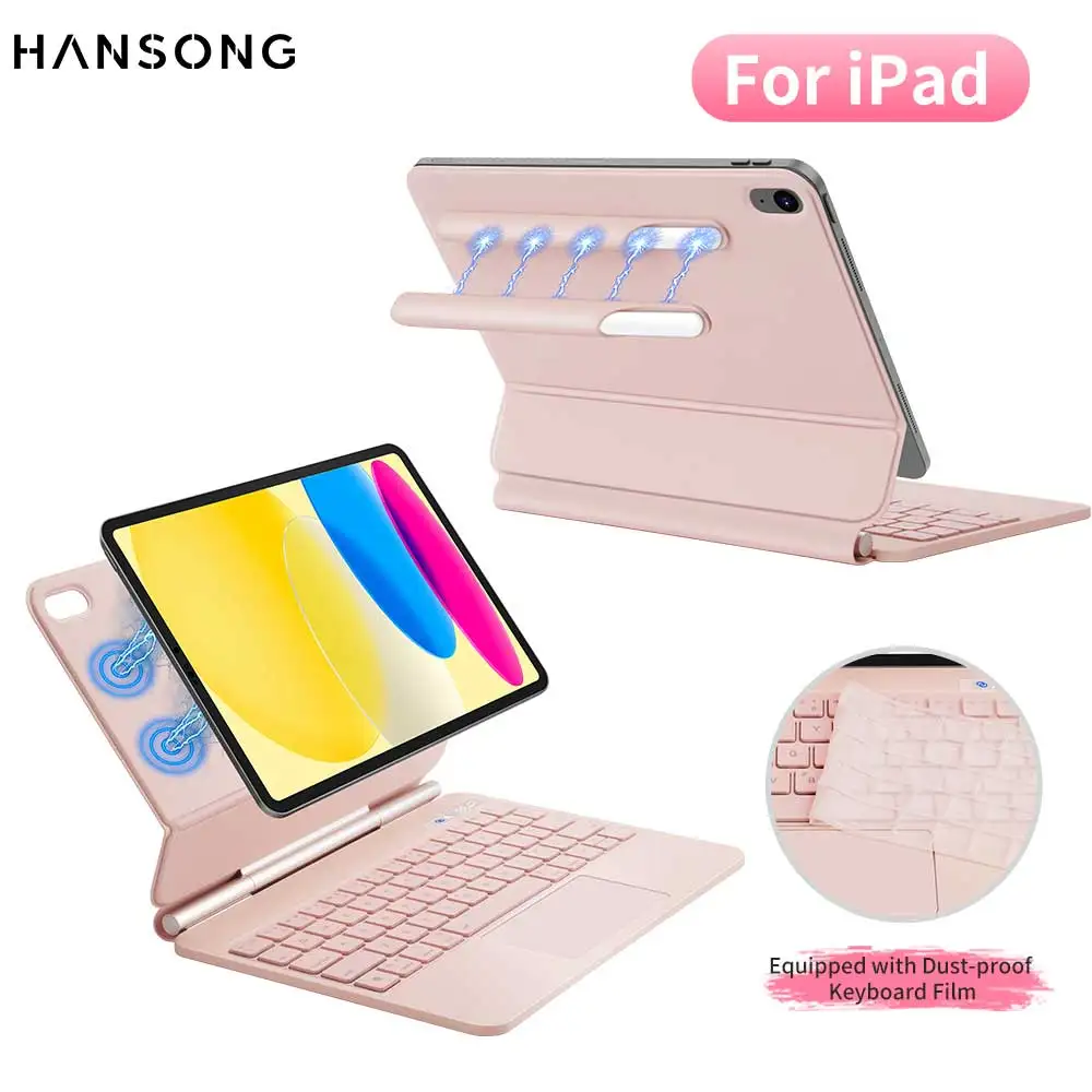 

Волшебная клавиатура для iPad 11 Air 4 5 10,9, чехол A16, 11-го поколения iPad 12,9 Air 11 13 M2 M3, мультисенсорный трекпад, умная клавиатура