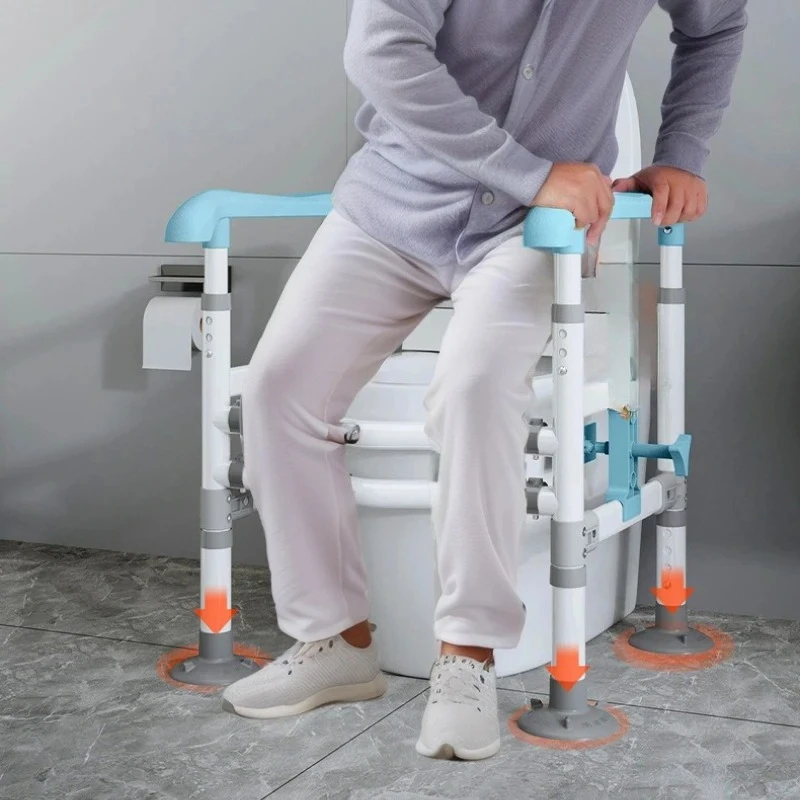 

Неперфорированная защитная рамка для унитаза для пожилых людей, помощь в унитазе, поручень, удобный ремонт, зажим для унитаза, подлокотник для ванной комнаты, помощь