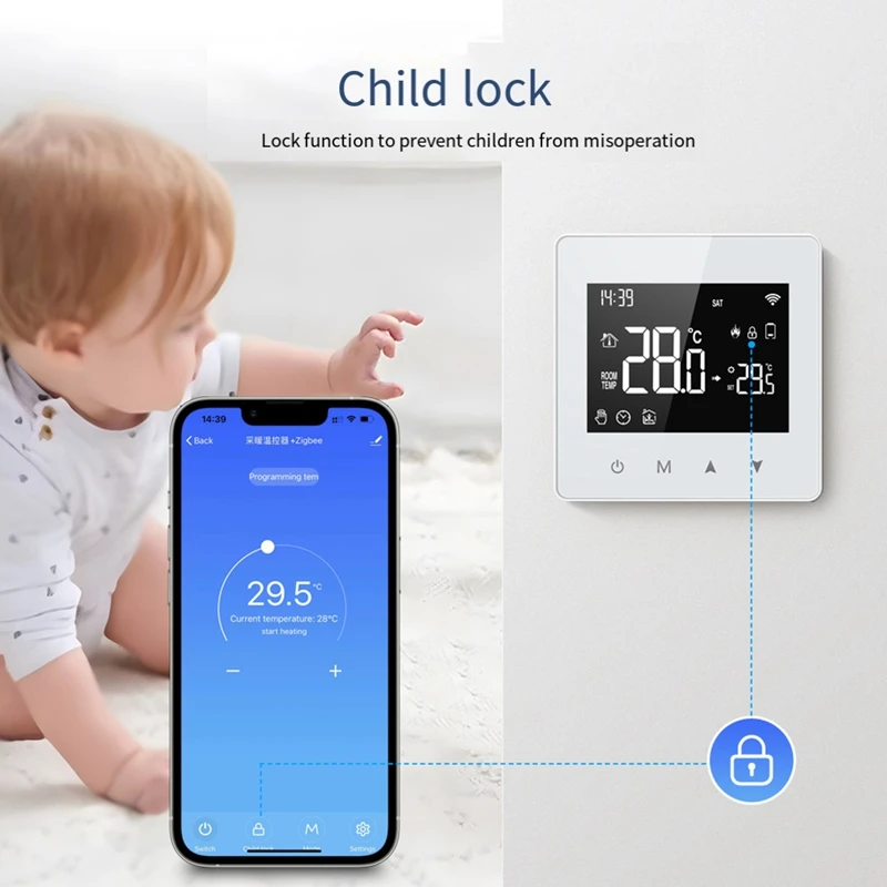 Tuya ZigBee Thermostat Smart Home Batterie betriebener Temperatur regler für Gaskessel arbeitet mit Sprach assistent, langlebig