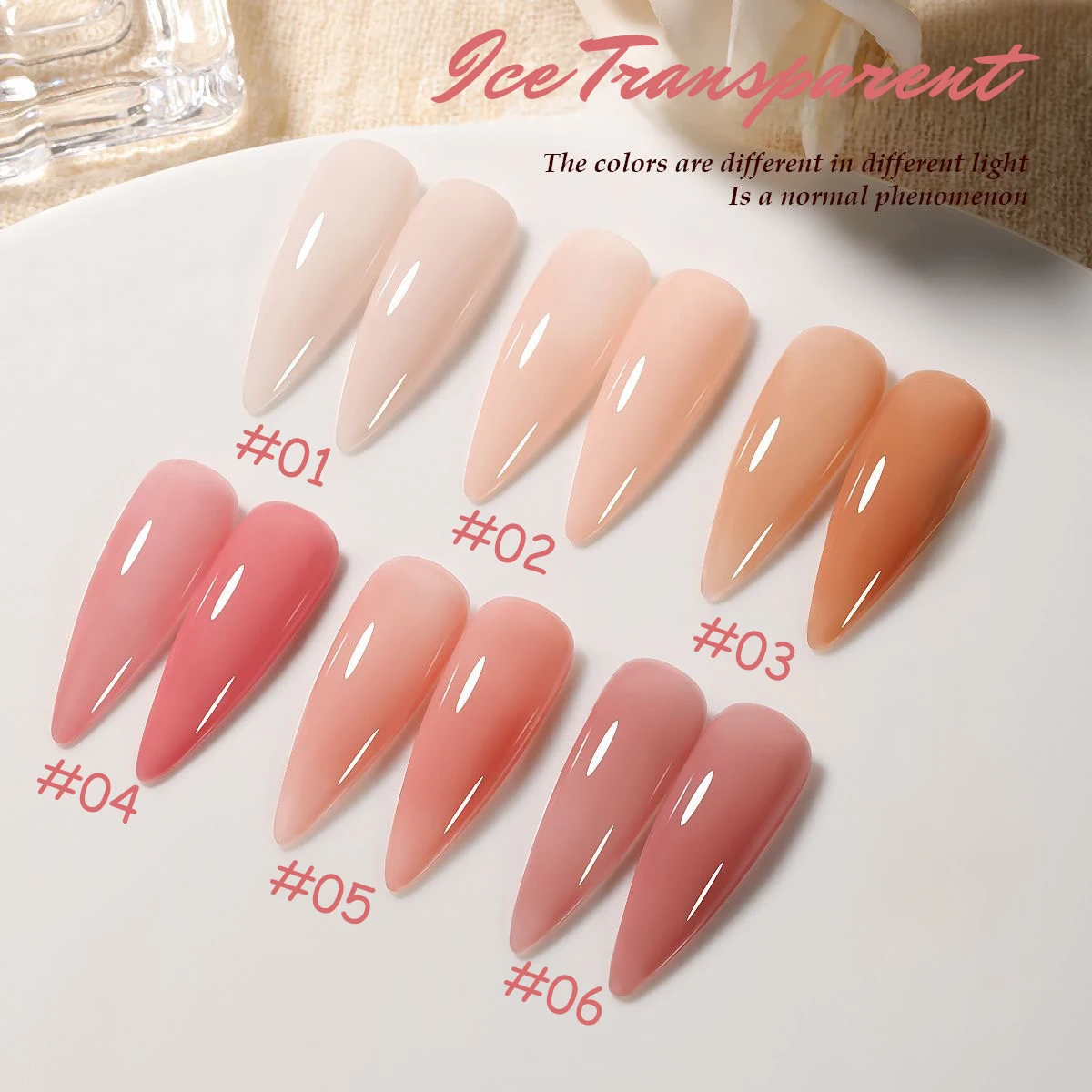 

1 шт. PSK Ice Прозрачный телесный цвет кожи Гель-лак для ногтей 2025 Новый Pure Desire Розовый телесный отбеливающий дизайн ногтей Товары для ногтей