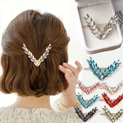 Shiny Rhinestone Hairpin Geometric V-shaped Crystal Hair Clip Barrette for Women Girls Weddings Bridal Headdresses