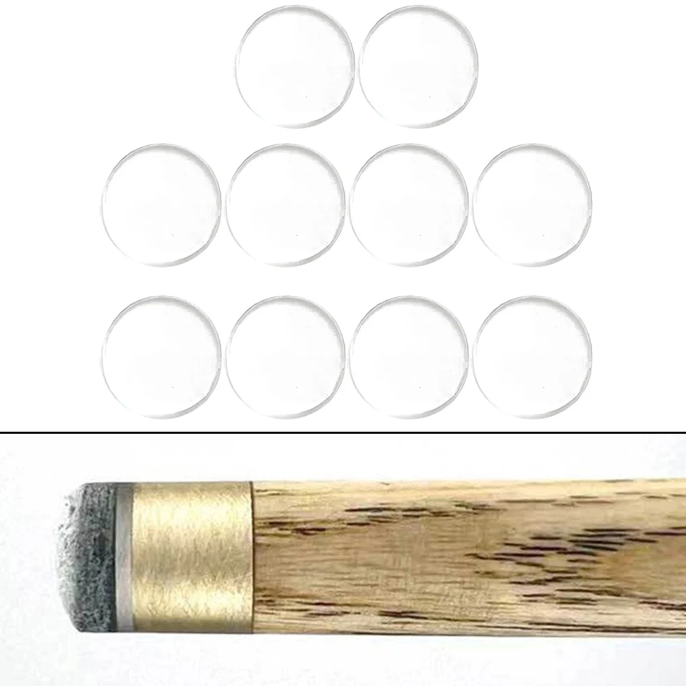 10pcs Billiards Cue Tip Disk Ferrule Pads Snooker Clear Cue Ferrule Pads 14mm Snooker & Billiard Accessories